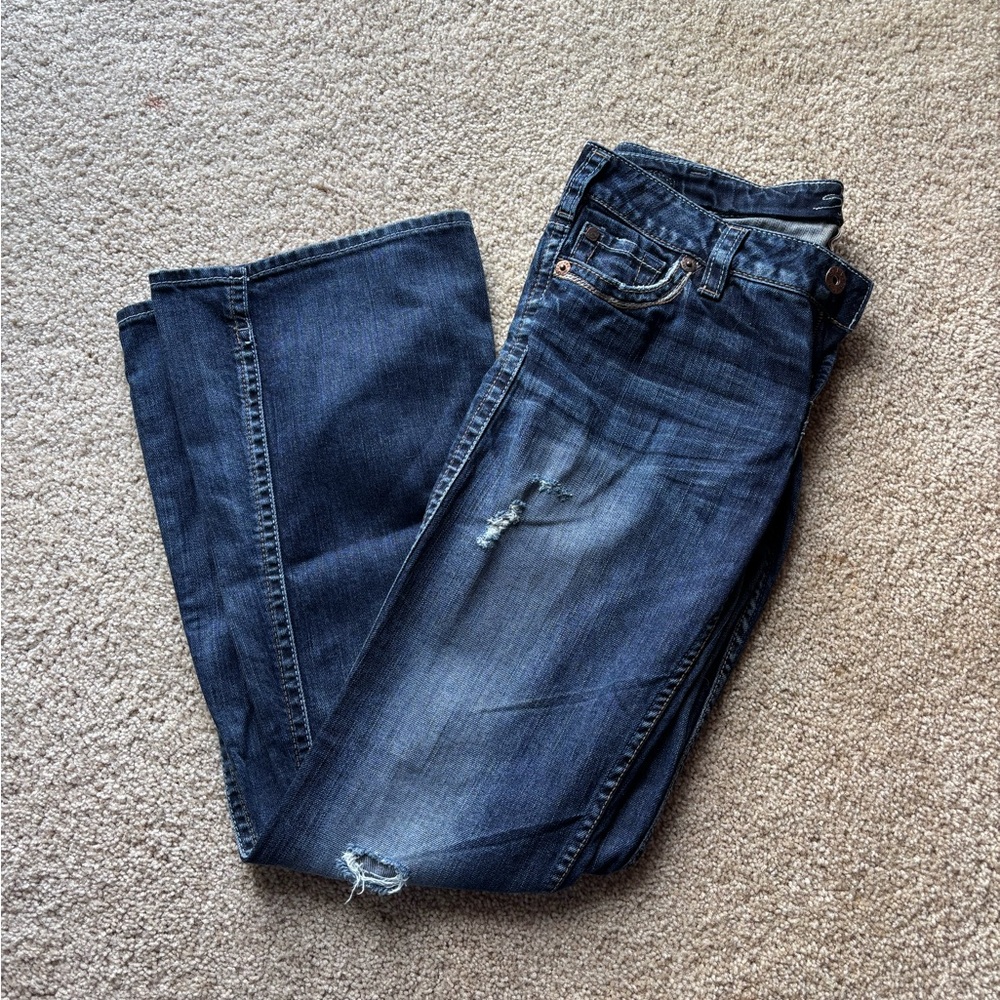 Silver Frances Jeans Bootcut Blue Distressed Stretch Denim Jeans Women’s 30